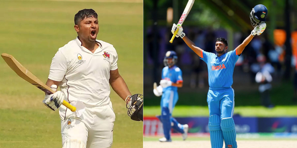 Musheer-Khan-Scored-A-Century-As-Soon-As-His-Elder-Brother-Joined-Team-India-His-Second-Century-In-The-World-Cup