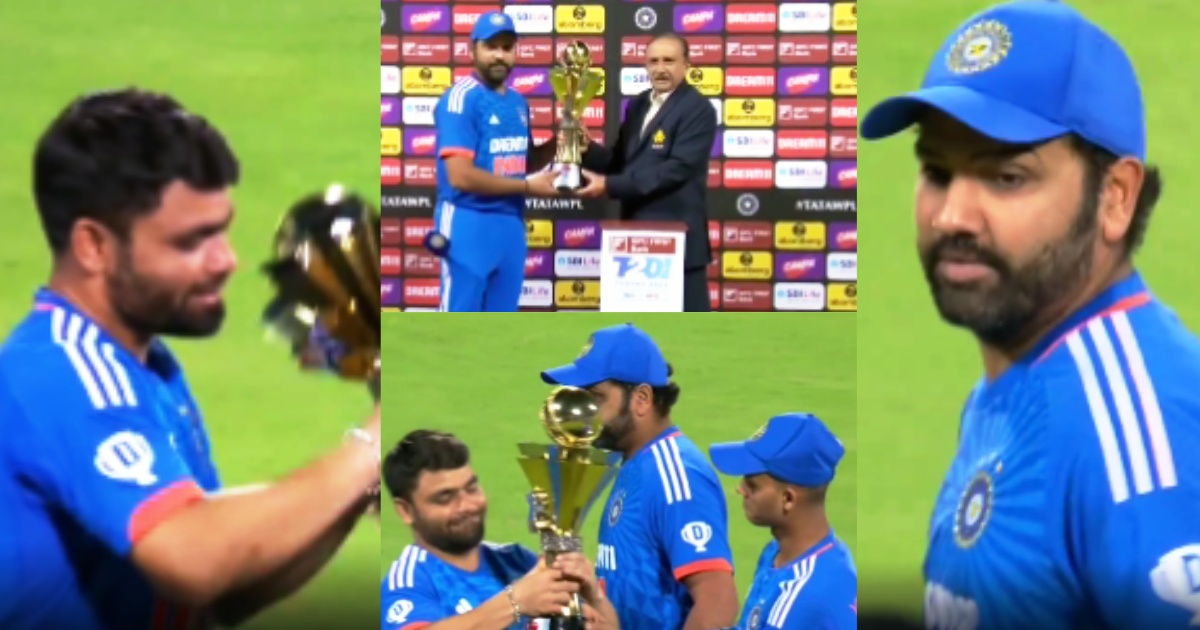 Rohit Sharma Handed Over The Trophy To Rinku Singh Team India Crazy Celebration After Defeating Afghanistan
