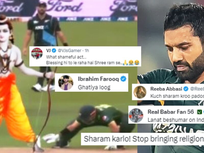 A Meme Where Mohammad Rizwan Touching Lord Rama'S Feet Made India Pakistan Fans Clash On Social Media