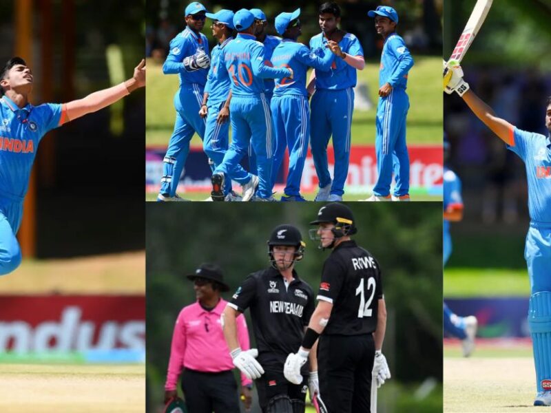 Team India Beats New Zealand By 214 Runs In Under-19 World Cup 2024