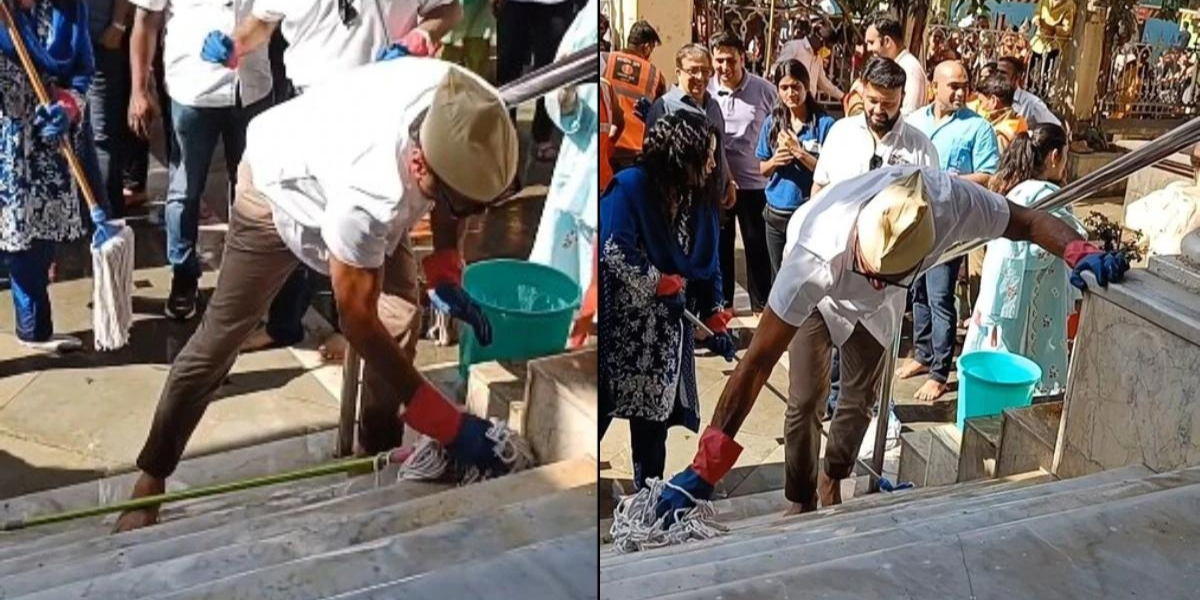 Video: राम मंदिर की सीढ़ियों पर बॉलीवुड के फेमस एक्टर ने लगाया पोंछा, सादगी के कायल हुए फैंस