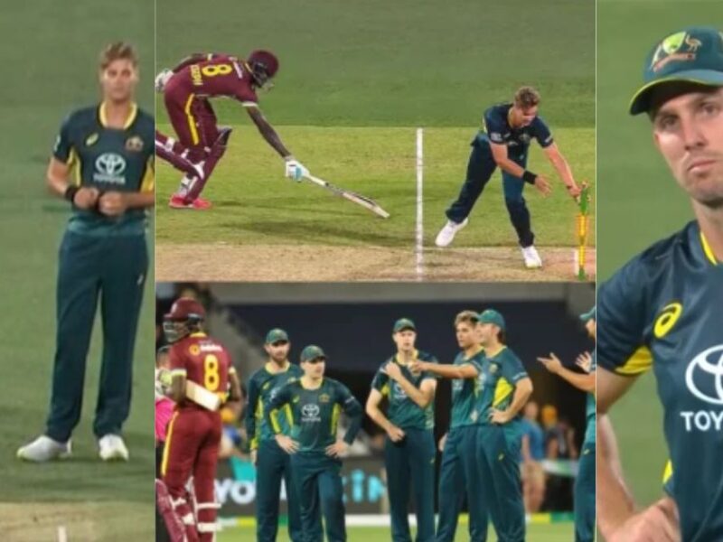 Aus-Vs-Wi-2Nd-T20-Alzarri-Joseph-Was-1-Feet-Away-From-The-Crease-Still-The-Umpire-Did-Not-Give-Run-Out-Video Went-Viral