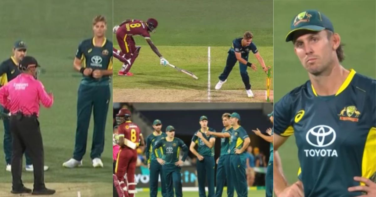 Aus-Vs-Wi-2Nd-T20-Alzarri-Joseph-Was-1-Feet-Away-From-The-Crease-Still-The-Umpire-Did-Not-Give-Run-Out-Video Went-Viral
