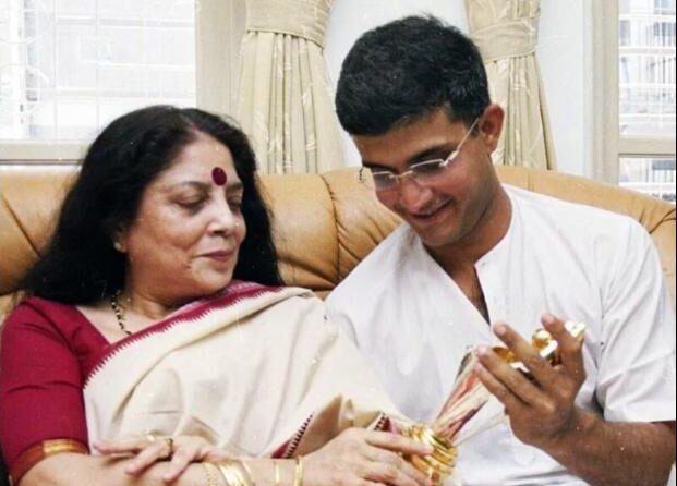 Ganguly With His Mother 