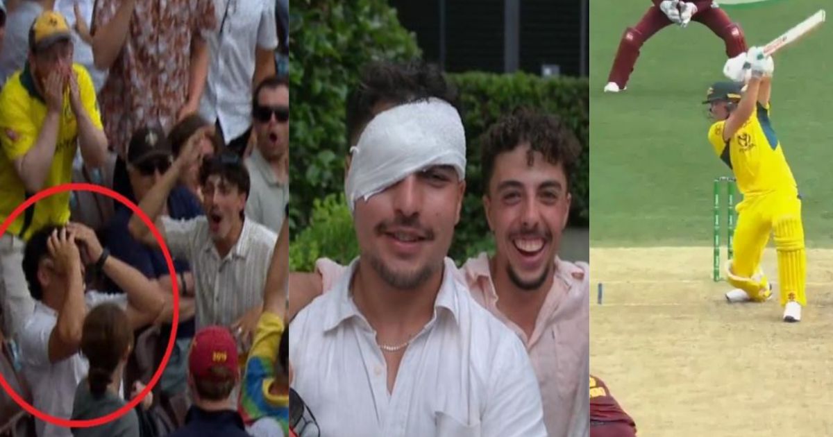 Aus-Vs-Wi-During The Match, The Ball Hit The Spectator'S Eye And The Spectator Got Injured.