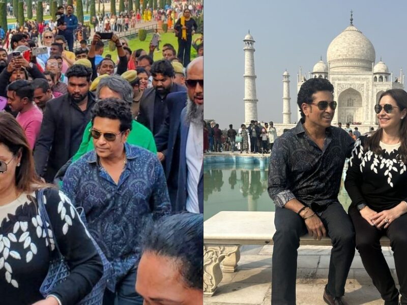 Sachin Tendulkar Came To See Taj Mahal With His Wife.