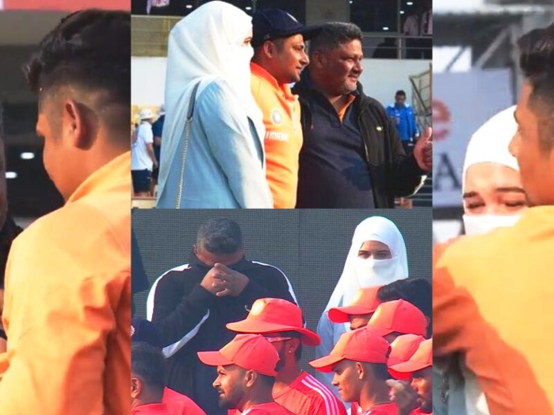 Watch Sarfaraz Khan'S Father And Wife Got Emotional While He Got His Debut Test Cap
