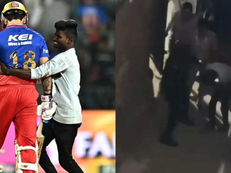 Hugging-Virat-Kohli-Cost-The-Fan-He-Was-Badly-Beaten-After-The-Match-Video-Went-Viral
