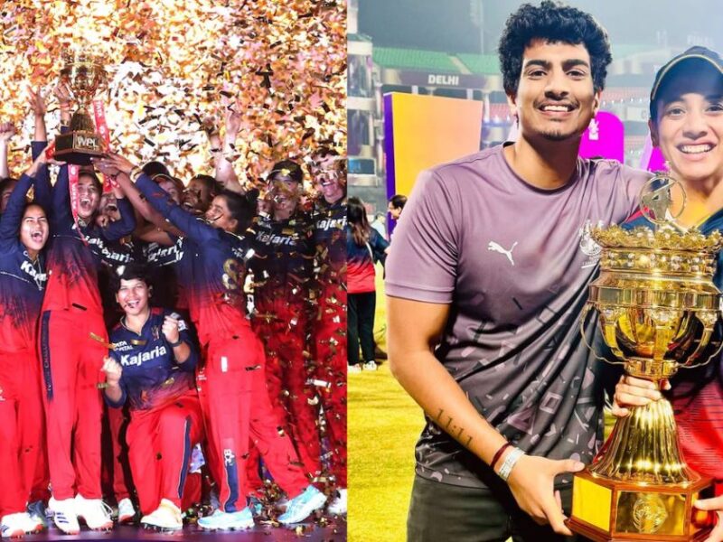 After Winning The Wpl 2024 Trophy, Smriti Mandhana Took Pictures With Her Rumored Boyfriend, The Photos Went Viral.