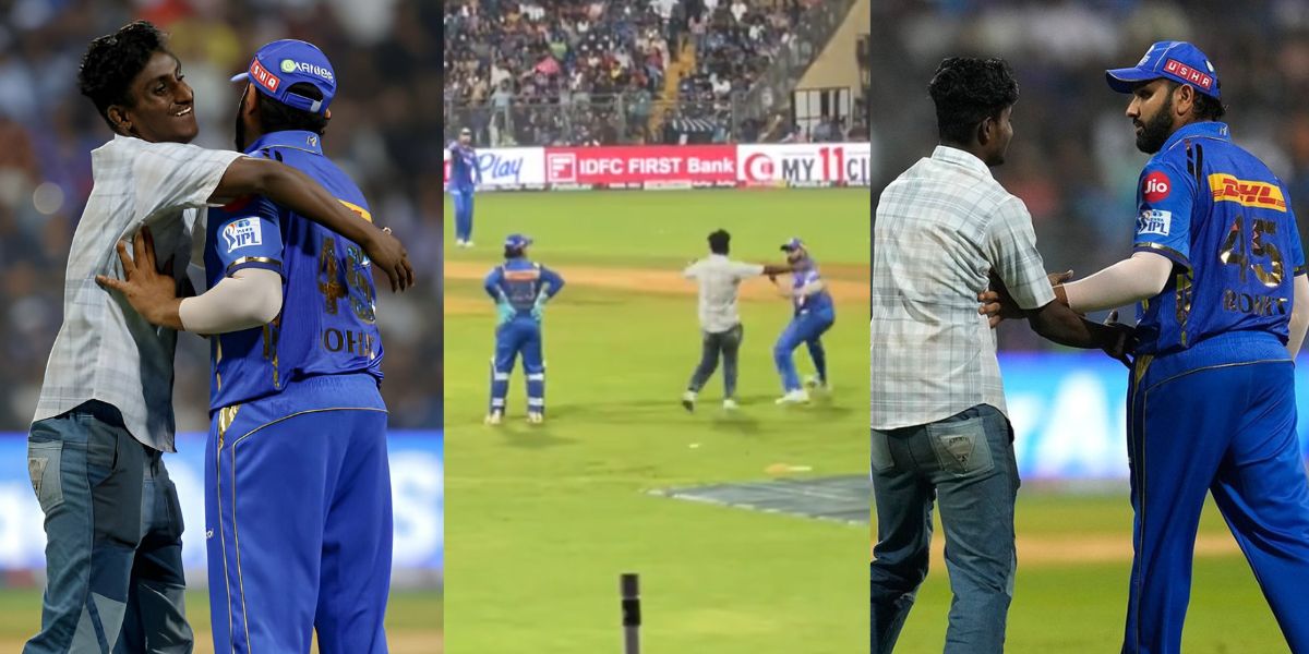 A Fan Caught Rohit Sharma During Rr-Vs-Mi Match, Video Went Viral