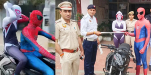 spiderman-was-doing-stunts-with-his-girlfriend-on-the-streets-of-delhi-police-arrested-him-video-went-viral