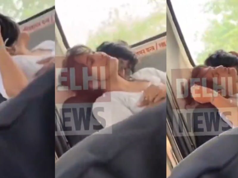 Bus-Viral-Video-Of Couple Romancing In Delhi Bus Goes Viral