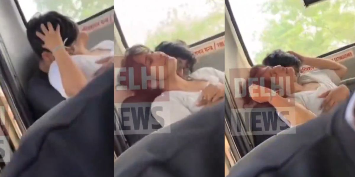 Bus-Viral-Video-Of Couple Romancing In Delhi Bus Goes Viral