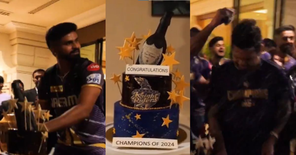 After Winning The Ipl 2024 Trophy, Kolkata Knight Riders Team Celebrated Sunil Narine'S Birthday In A Unique Way In The Hotel, Video Went Viral.