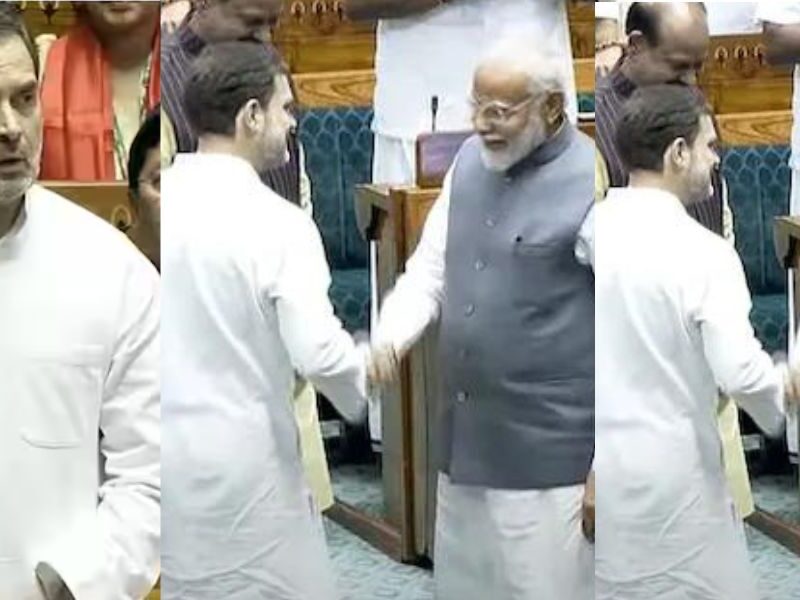 Video-A-Strange-Sight-Was-Seen-In-The-Lok-Sabha-Pm-Modi-And-Rahul-Gandhi-Became-Friends-Were-Seen-Holding-Hands