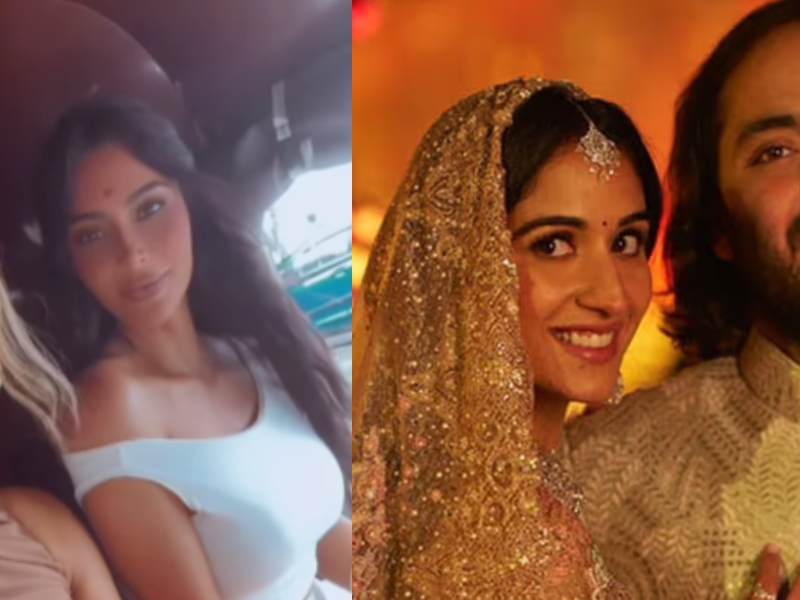 Leaving-Anant-Radhika-Wedding-Billionaire-Kim-Kardashian-Is-Roaming-In-An-Auto-Shared-Video-With-Sister