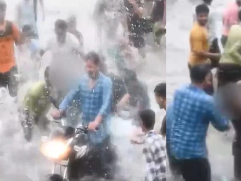 10 People Teased A Woman Sitting On A Bike In A Pool Of Water, Video Went Viral