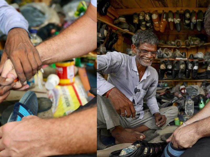 The Slippers That Rahul Gandhi Stitched For The Cobbler Are Being Sold For Lakhs