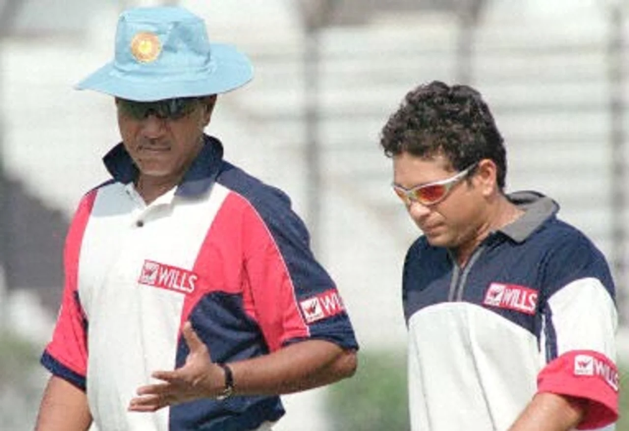 Anshuman Gaekwad With Sachin Tendulkar