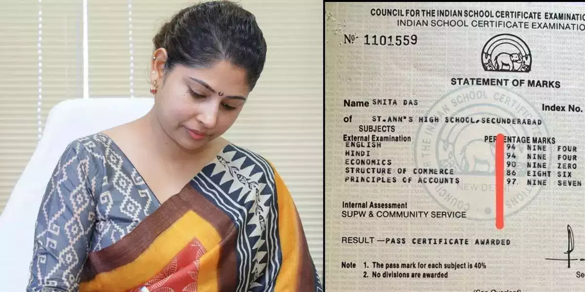 Ias-Smita-Sabharwal-12Th-Class-Marksheet-Viral