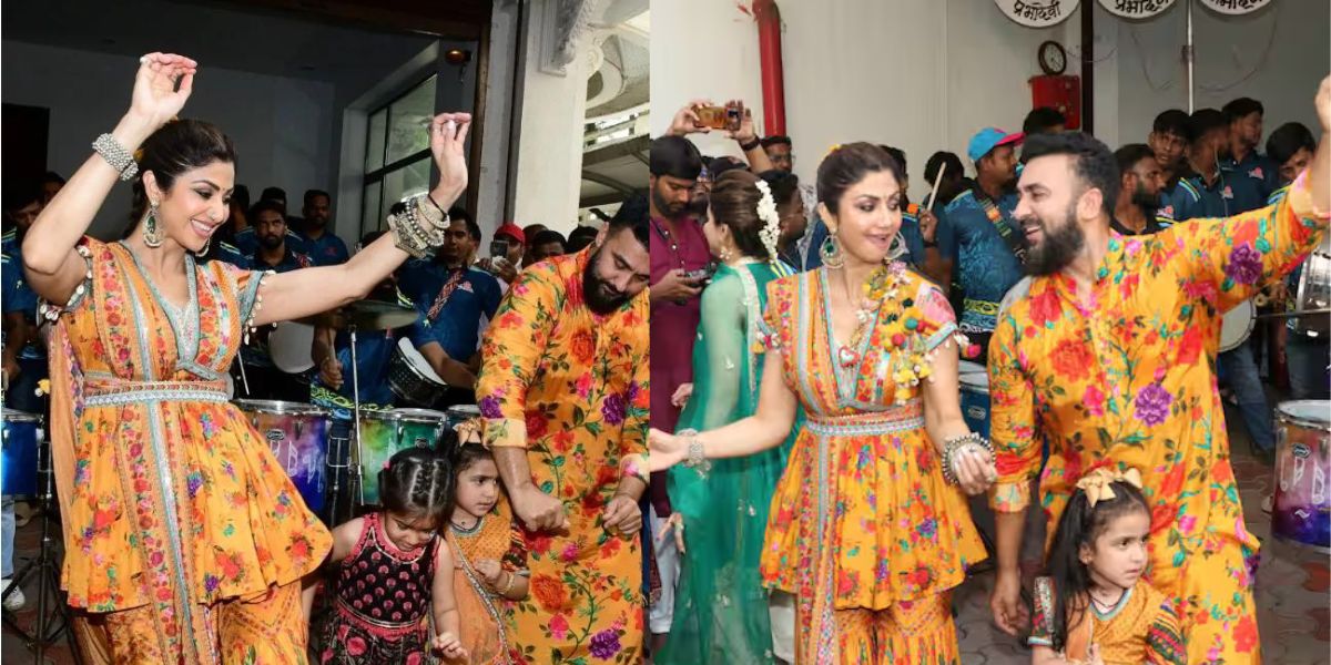 Shilpa-Shetty-Danced-Vigorously-On-Drums-During-Bappas-Immersion