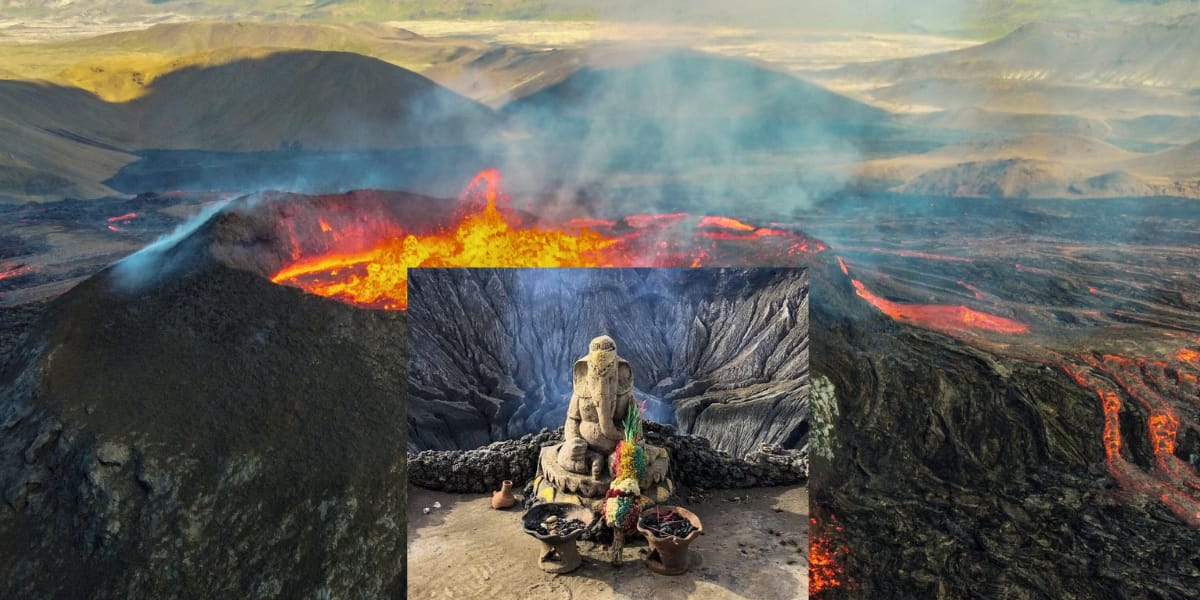 The Largest Country Of Muslims, Where Lord Ganesha Is Sitting Holding Boiling Lava