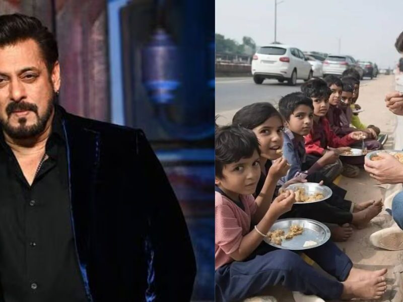 Salman Khan Ate Food Sitting On The Road With Poor Children