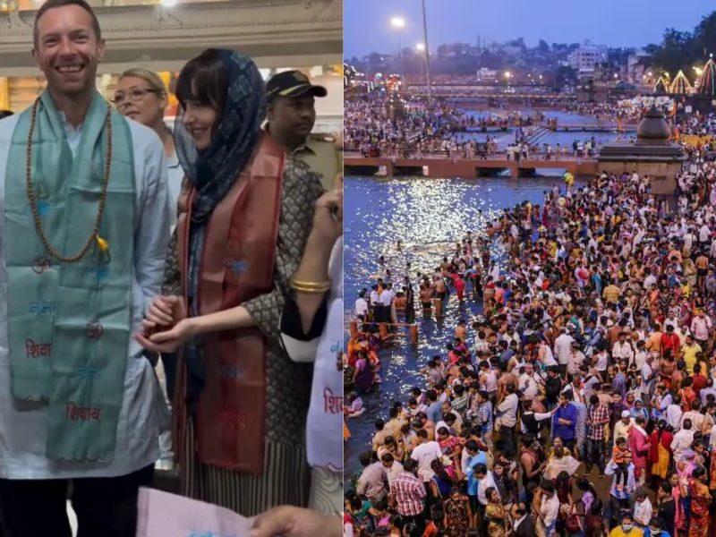 Coldplay'S Lead Singer Chris Martin Took A Dip In The Maha Kumbh Sangam With His Girlfriend Dakota