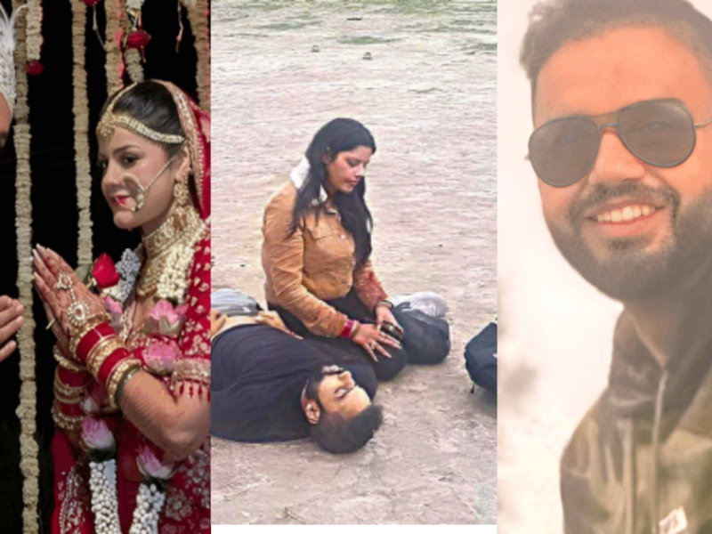 Photo Of Wife Sitting Beside Husband Vinay Narwal'S Body In Pahalgam Attack Goes Viral