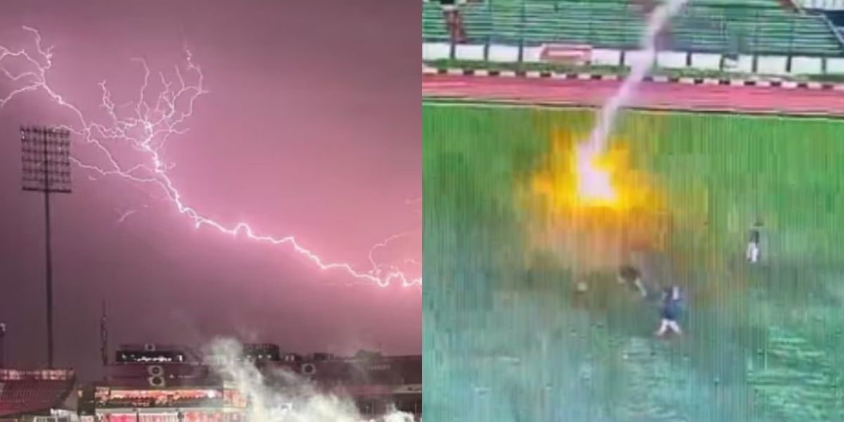 लाइव मैच में दिखा कुदरत का कहर, अम्पायर समेत कई खिलाड़ियों पर गिरी बिजली, खौफनाक Video देख उड़े सभी के होश