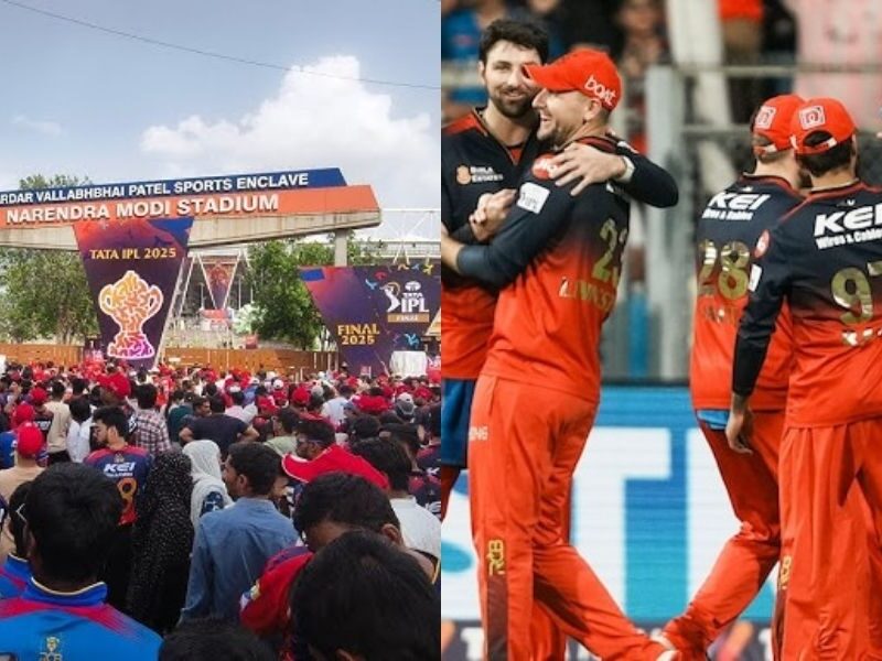 There-Was-A-Flood-Of-Rcb-Fans-In-Ahmedabad-The-Worlds-Largest-Cricket-Stadium-Was-Full-Even-Before-The-Match-Started