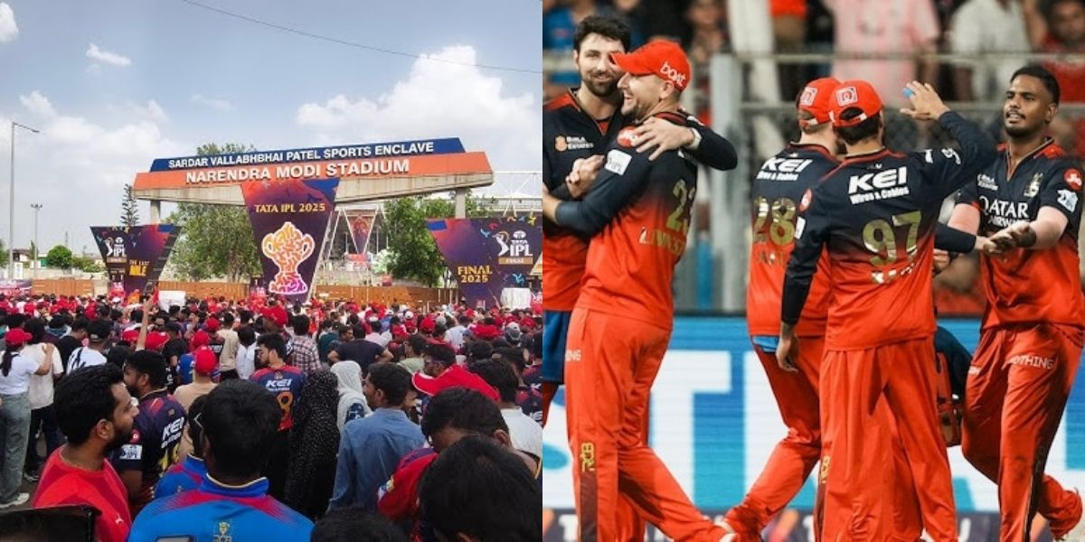 There-Was-A-Flood-Of-Rcb-Fans-In-Ahmedabad-The-Worlds-Largest-Cricket-Stadium-Was-Full-Even-Before-The-Match-Started