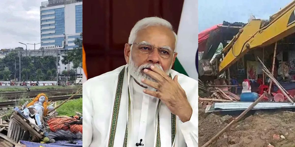 In Bangladesh, A Hindu Temple Was Demolished And The Idol Of Goddess Durga Was Broken