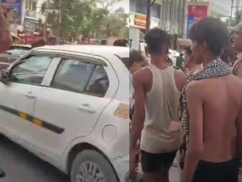 Video-When-The-Vehicle-Touched-The-Kanwar-The-Kanwariya-Got-Angry-Beat-Up-The-Driver-And-Smashed-The-Vehicle