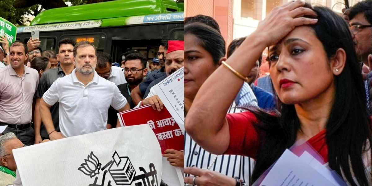 Chaos-Breaks-Out-During-Vote-Theft-Protest-Mahua-Moitra-Faints-Akhilesh-Yadav-Climbs-The-Barricade-Rahul-Priyanka-Taken-Into-Custody