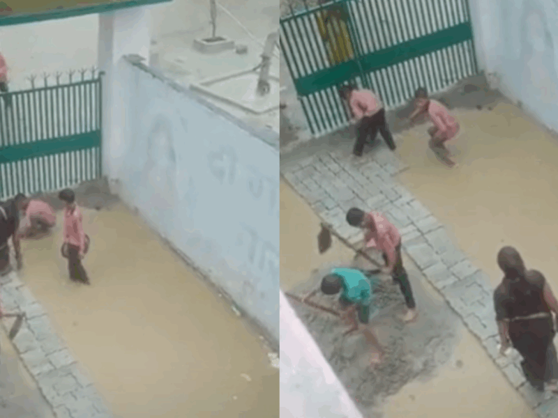 There Is No Study In This School Of Up - Children Are Being Taught Labour