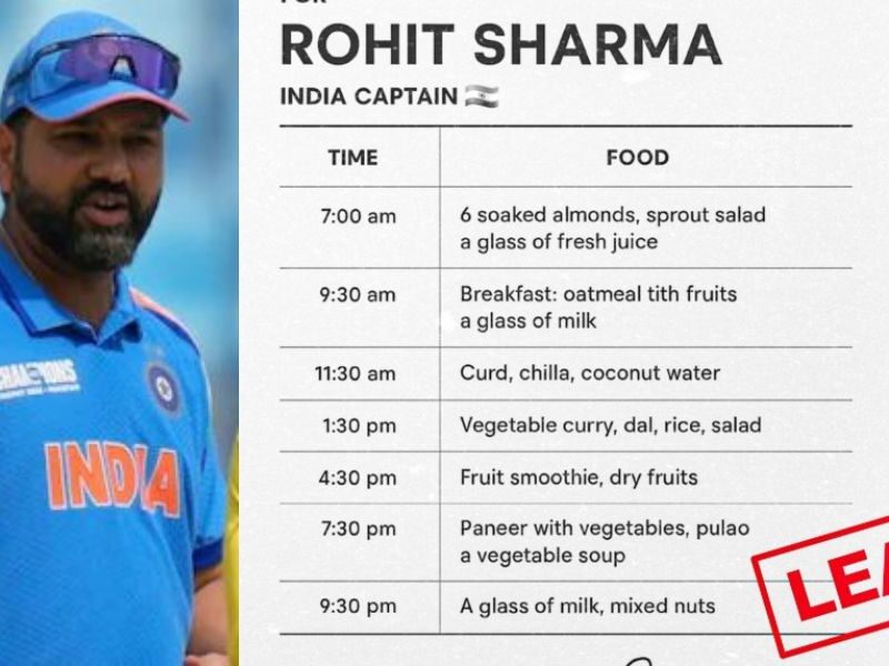 Rohit Sharma Gave Up Eating For The 2027 World Cup, Diet Plan Leaked