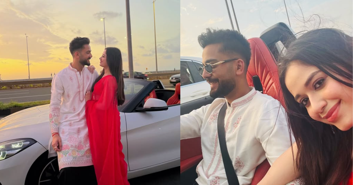 Romantic Chemistry Of Jannat Zubair And Elvish Yadav! Photos In Red Saree Made Fans Crazy